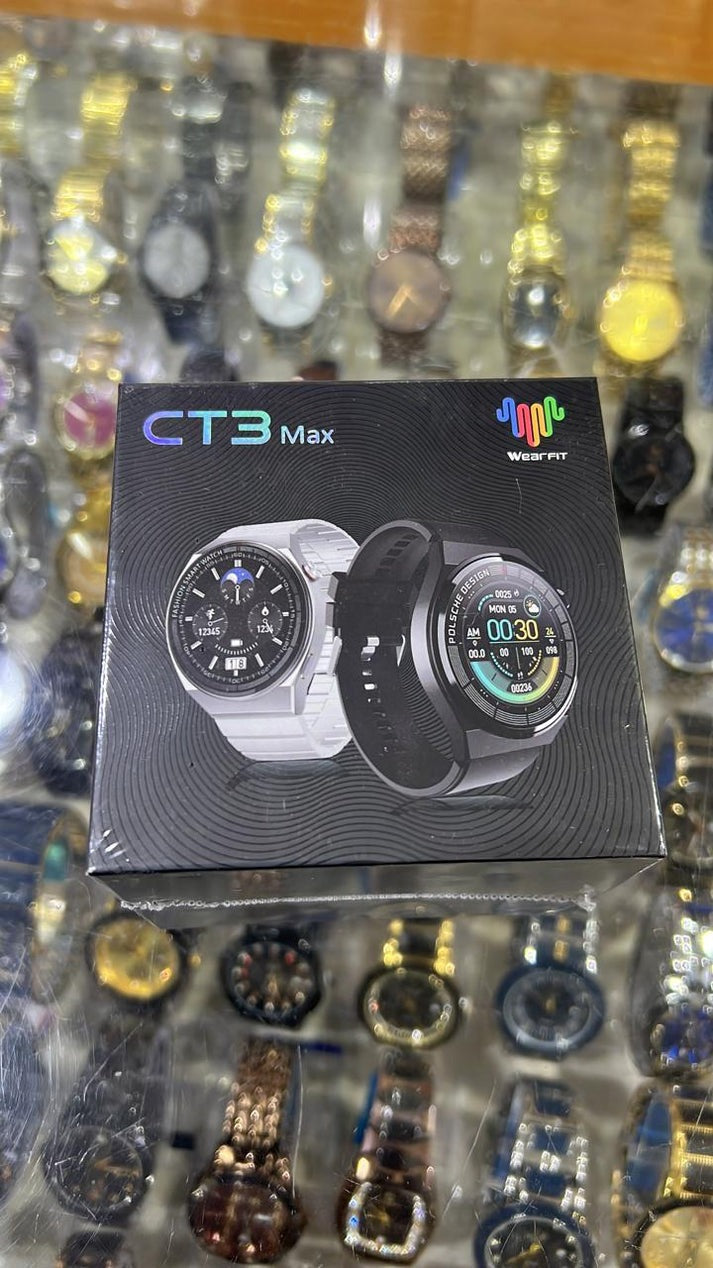 ساعة CT3 Max الألمانية الذكية باللون الأسود