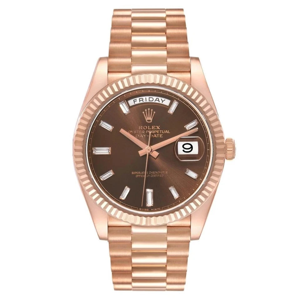 Rose Gold Chocolate Diel Watch President Day-Date 40mm